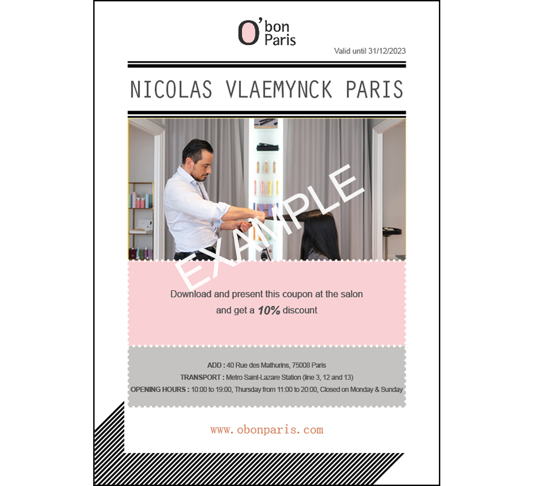 NICOLAS VLAEMYNCK PARIS HAIR SALON O'Bon Paris Easy to be Parisian